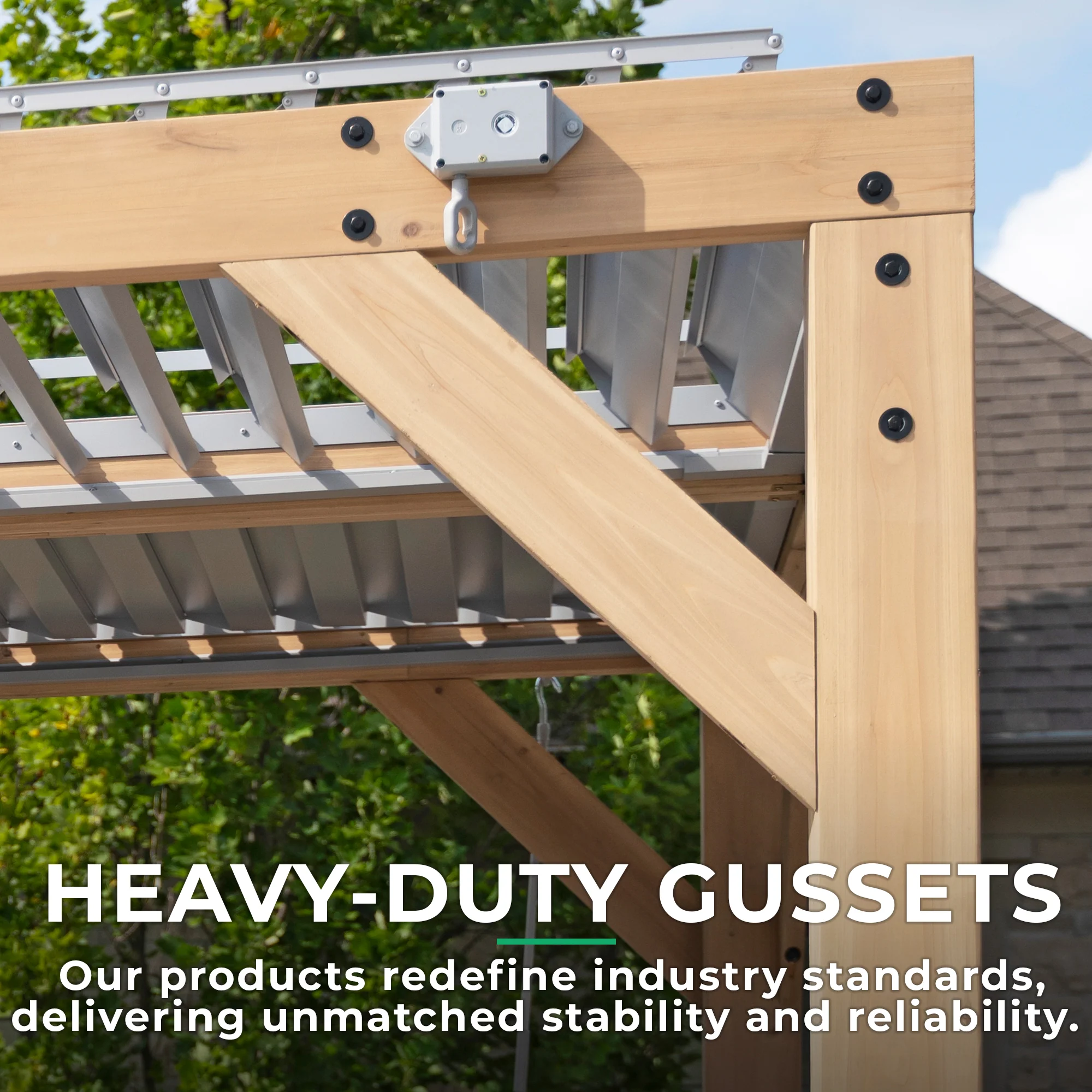 10 x 12 Meridian Wooden Louvered Pergola - Image 10