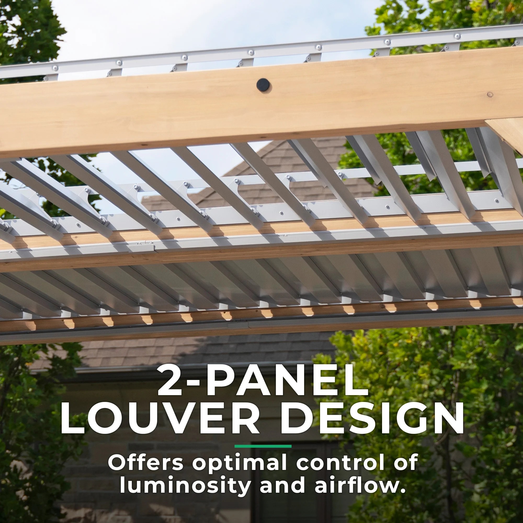 10 x 12 Meridian Wooden Louvered Pergola - Image 7