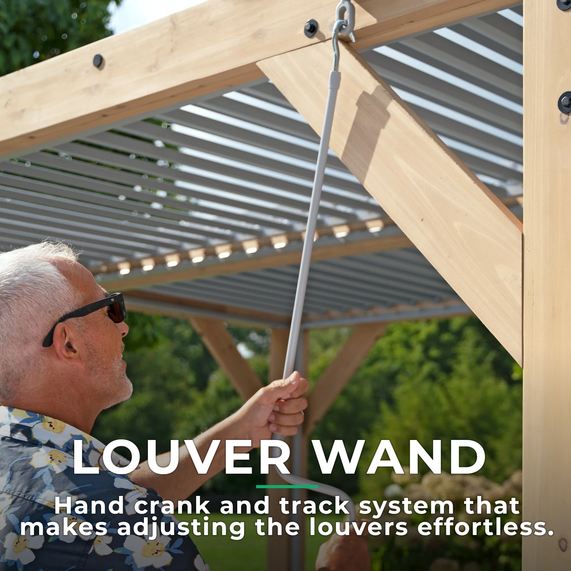 10 x 12 Meridian Wooden Louvered Pergola - Image 9