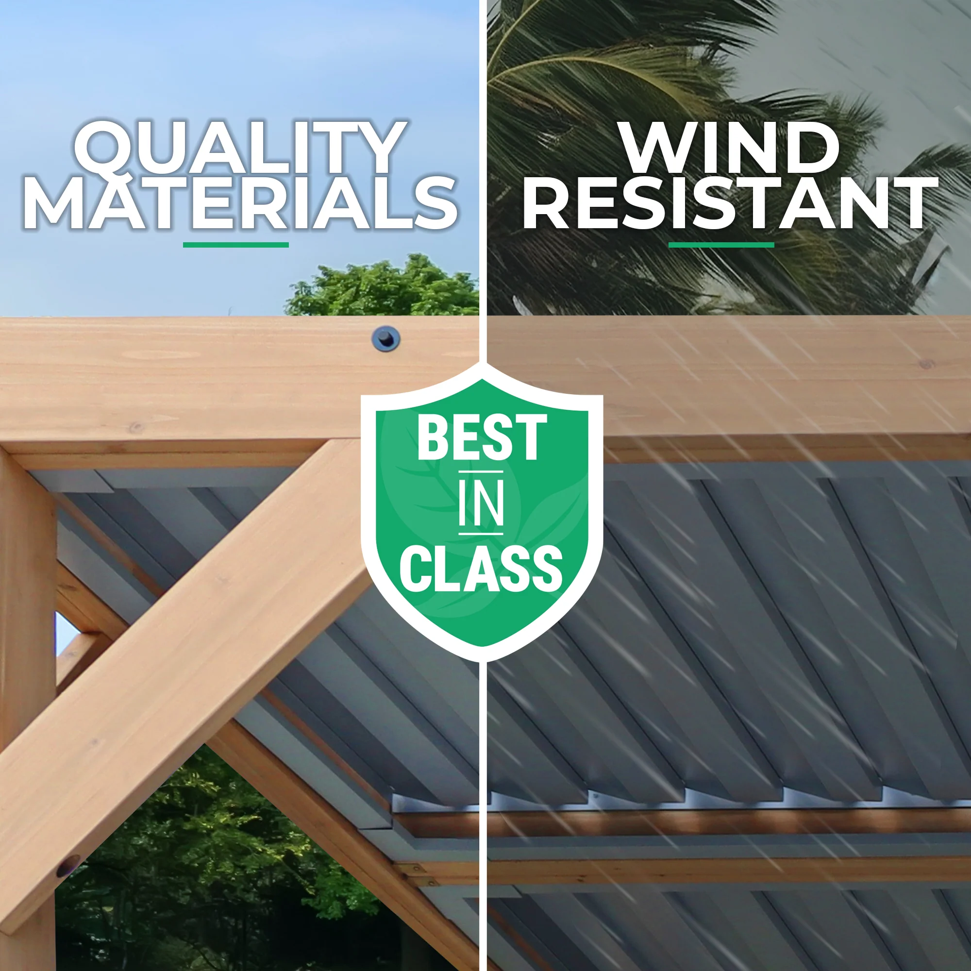 10 x 20 Meridian Wooden Louvered Pergola - Image 7