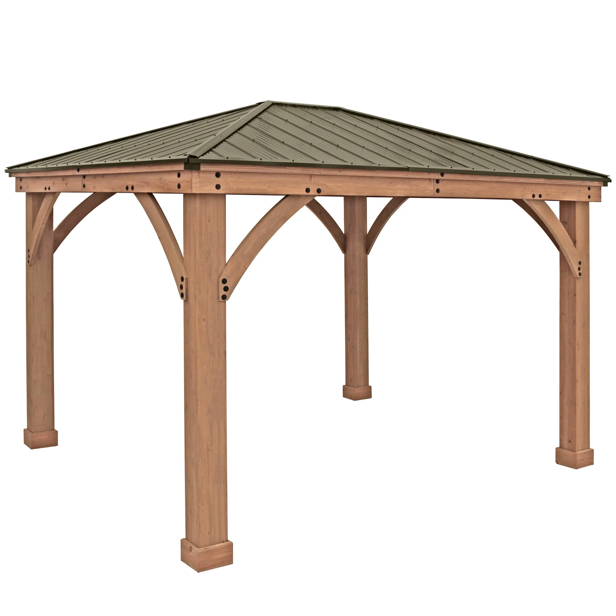 12 x 10 Wood Gazebo with Aluminum Roof (Costco) - Image 10