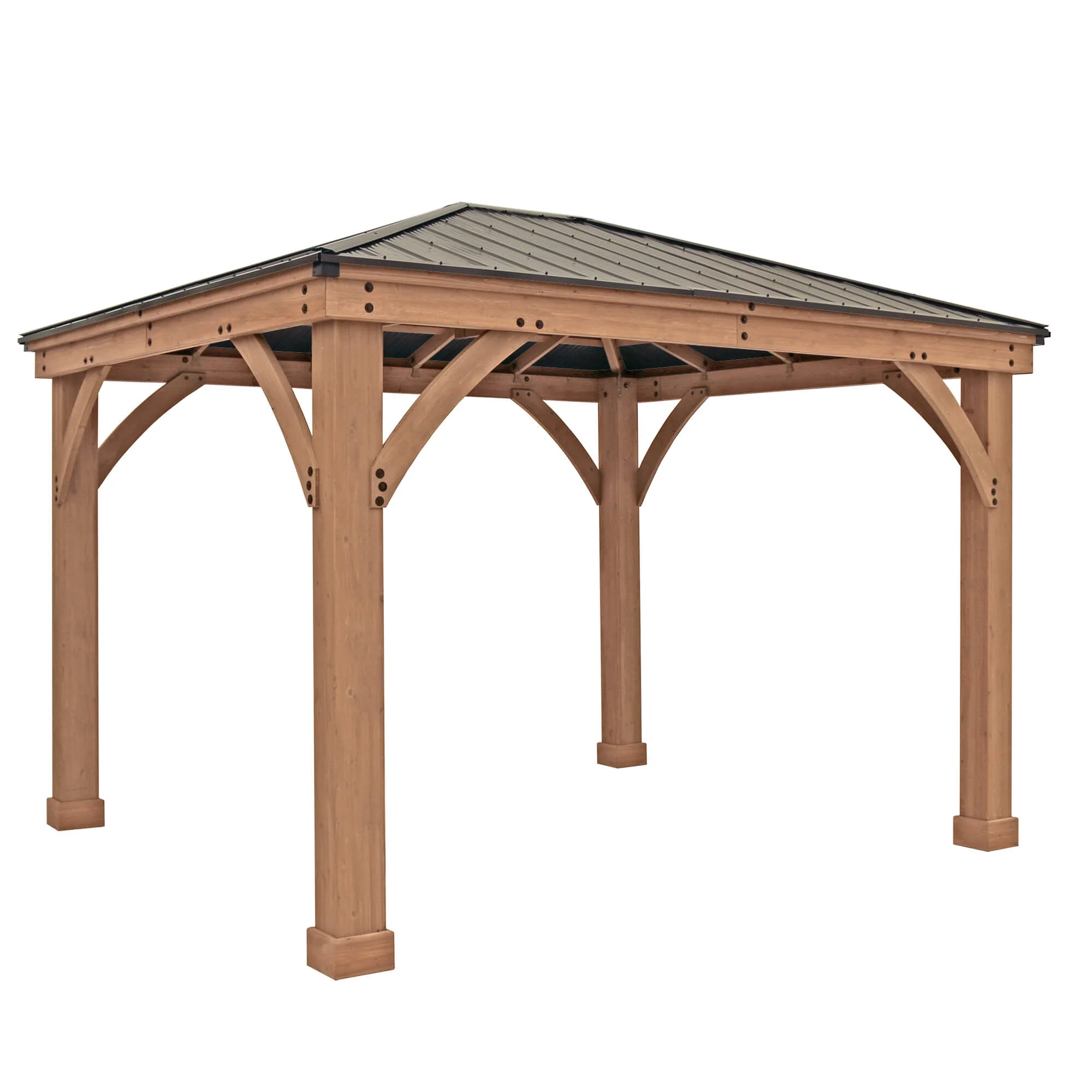 12 x 10 Wood Gazebo with Aluminum Roof (Costco) - Image 8