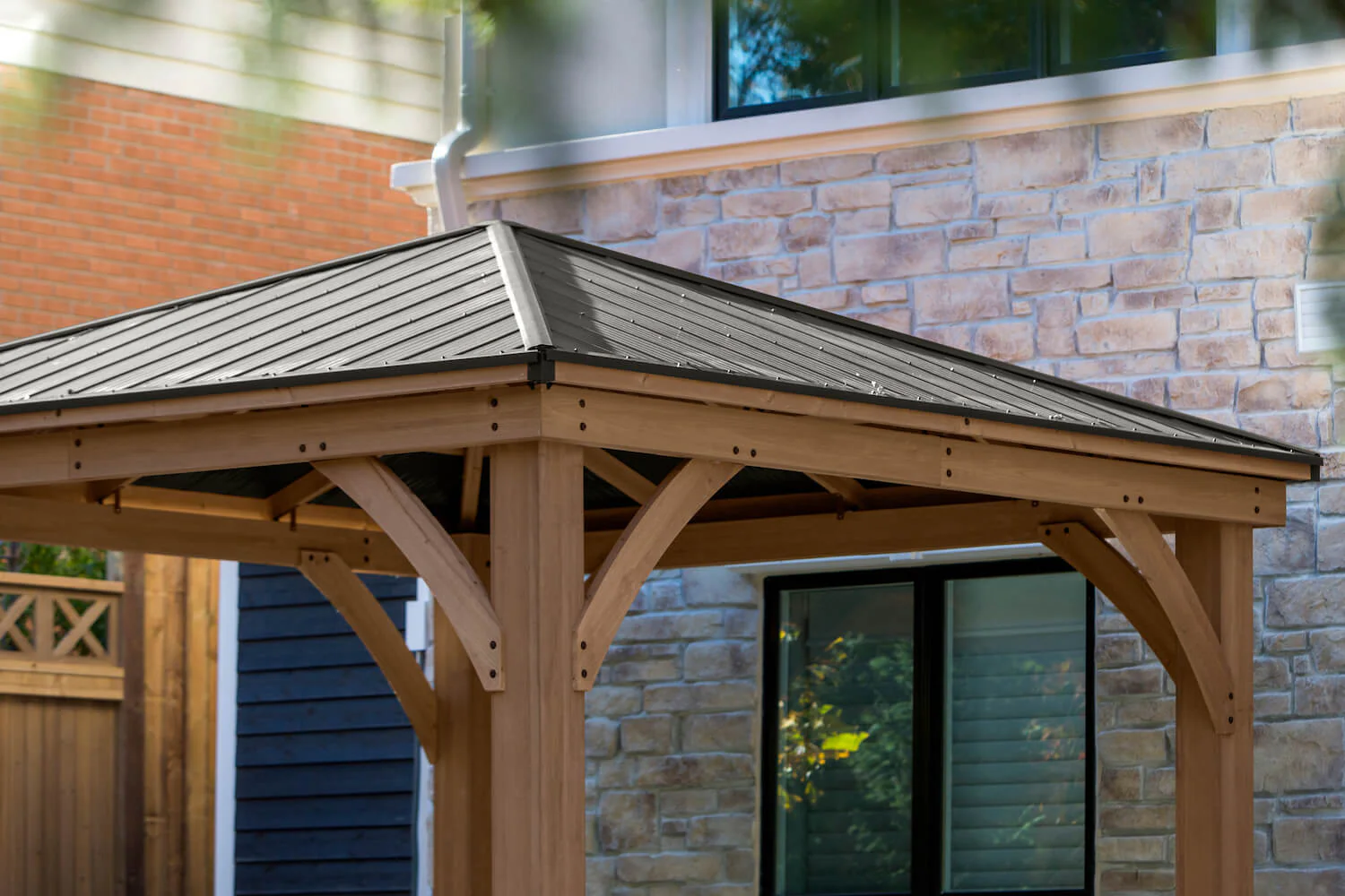 12 x 12 Wood Gazebo with Aluminum Roof (Costco) - Image 3