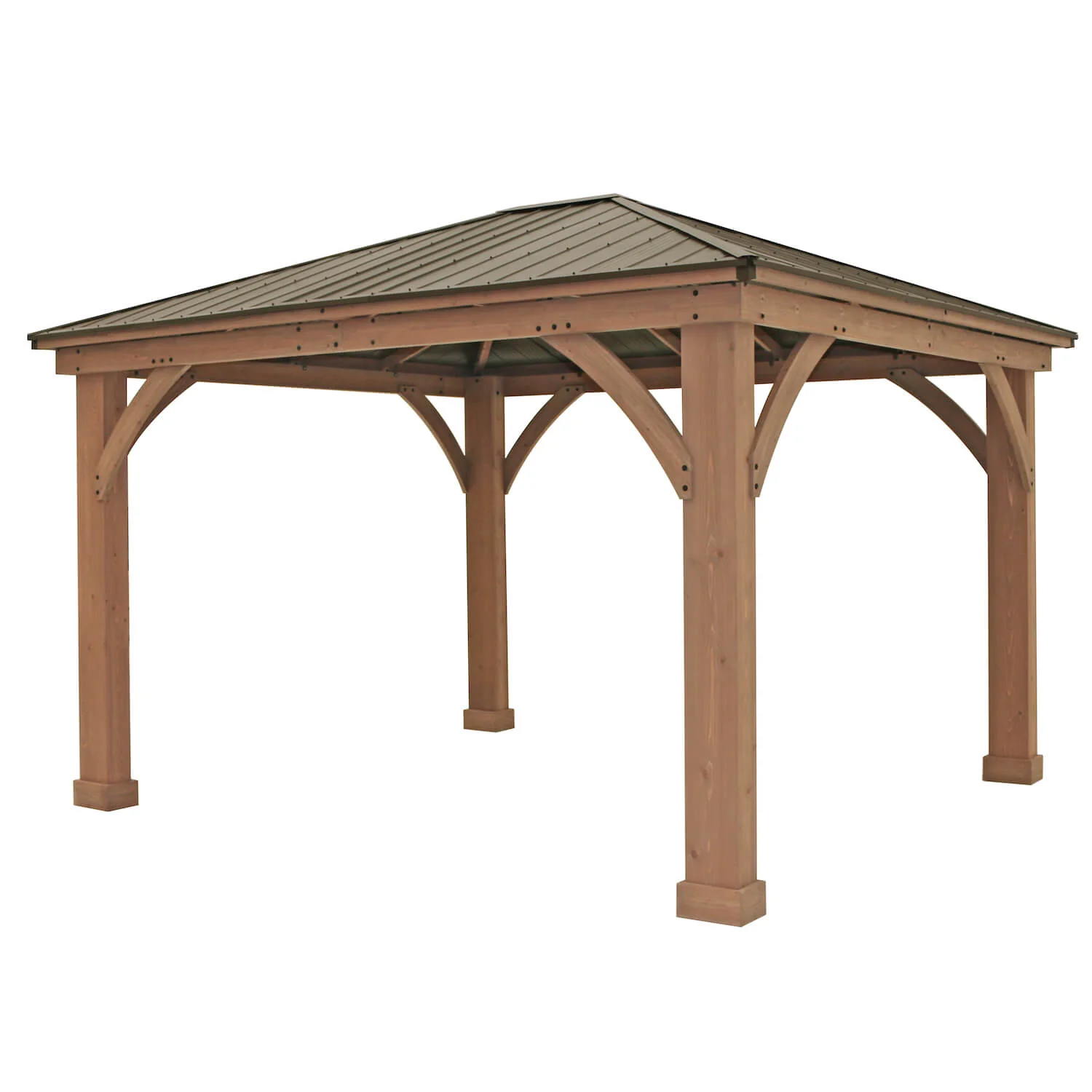 12 x 14 Wood Gazebo with Aluminum Roof (Costco) - Image 3