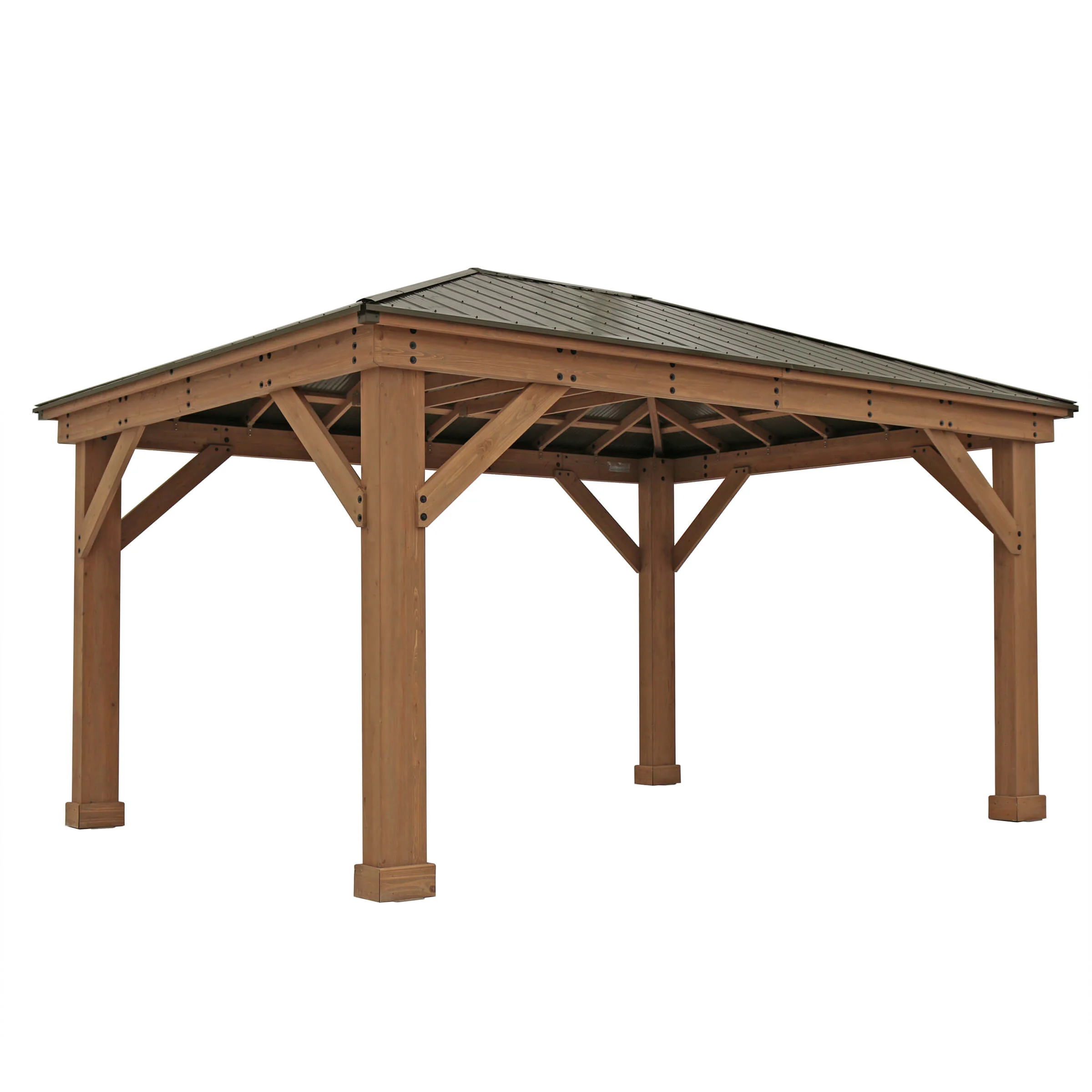 12 x 16 Wood Gazebo With Aluminum Roof (Costco) - Image 11