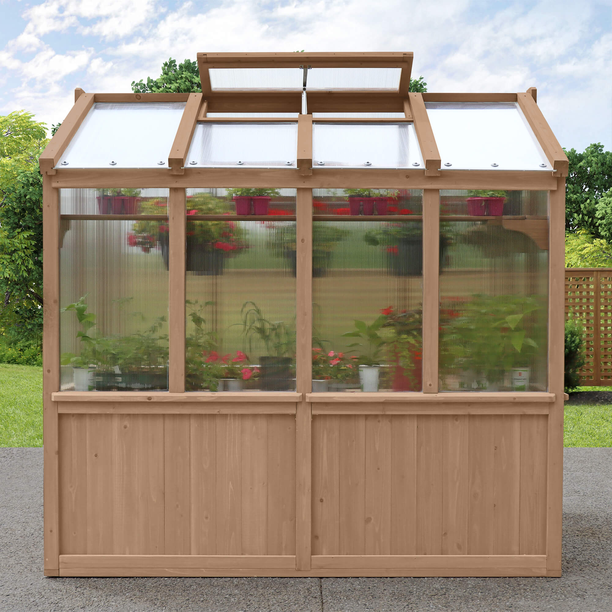 6.7 x 7.8 Cedar Garden Greenhouse - Image 5